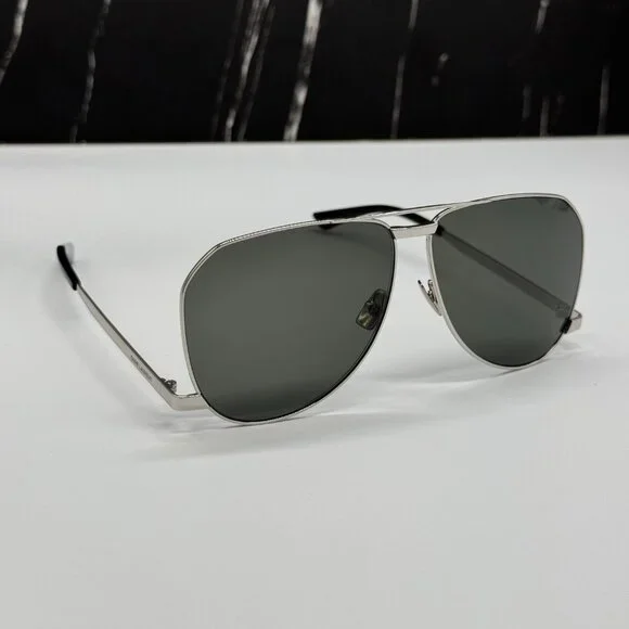 NEW SAINT LAURENT SL690 DUST 002 SUNGLASSES MEN SILVER EYEWEAR SL 690 DUST 002